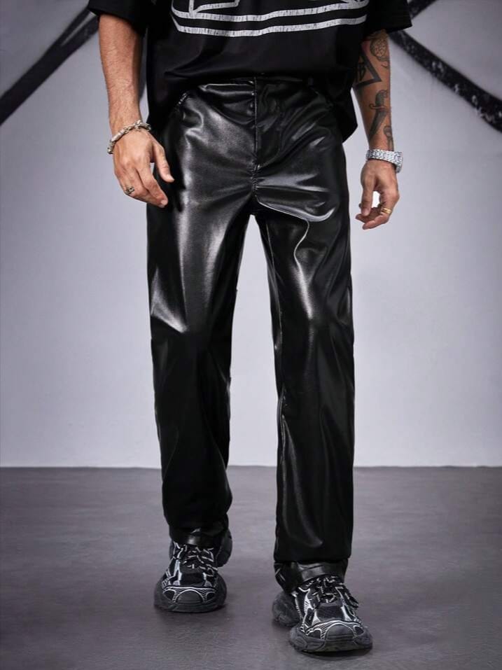 Bonga Boys VCAY Men's Matte Elastic PU Leather Pants